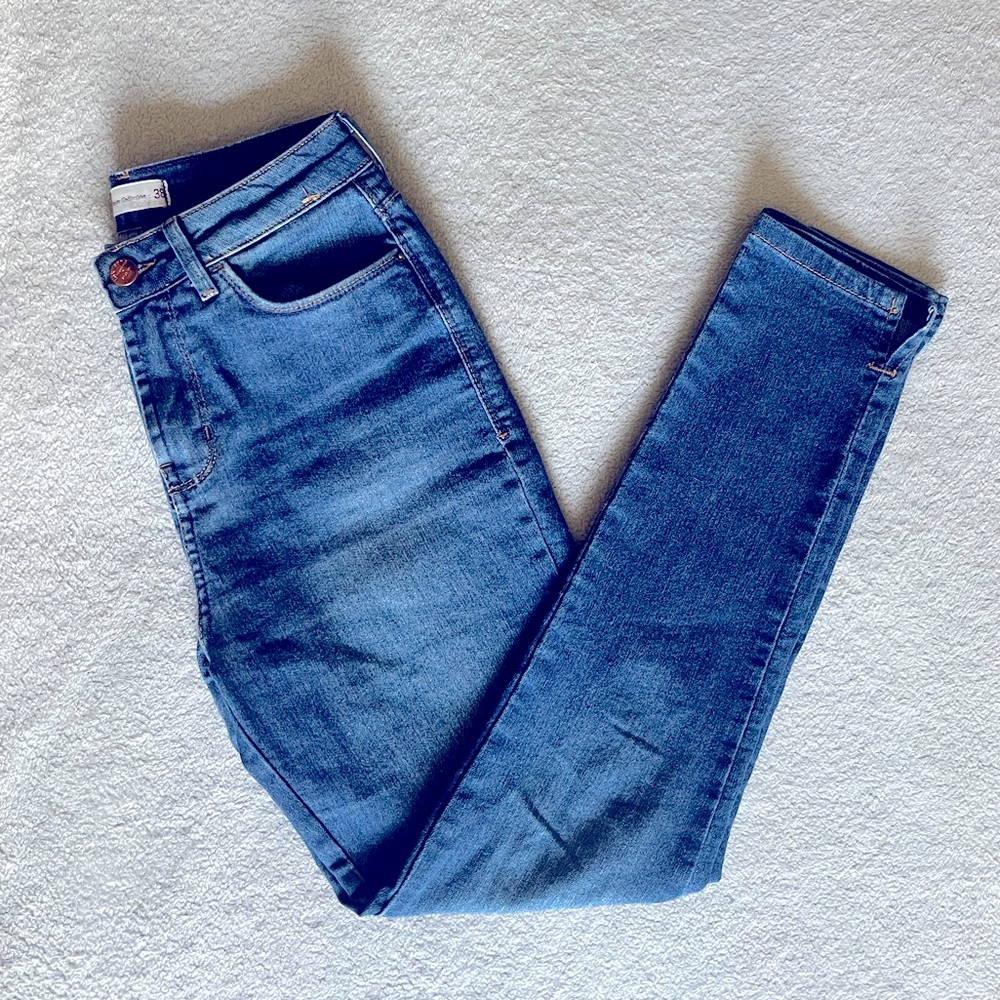 High-Rise Straight Leg Ink Jeans